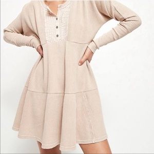 Free People Jolene Thermal Babydoll Dress
